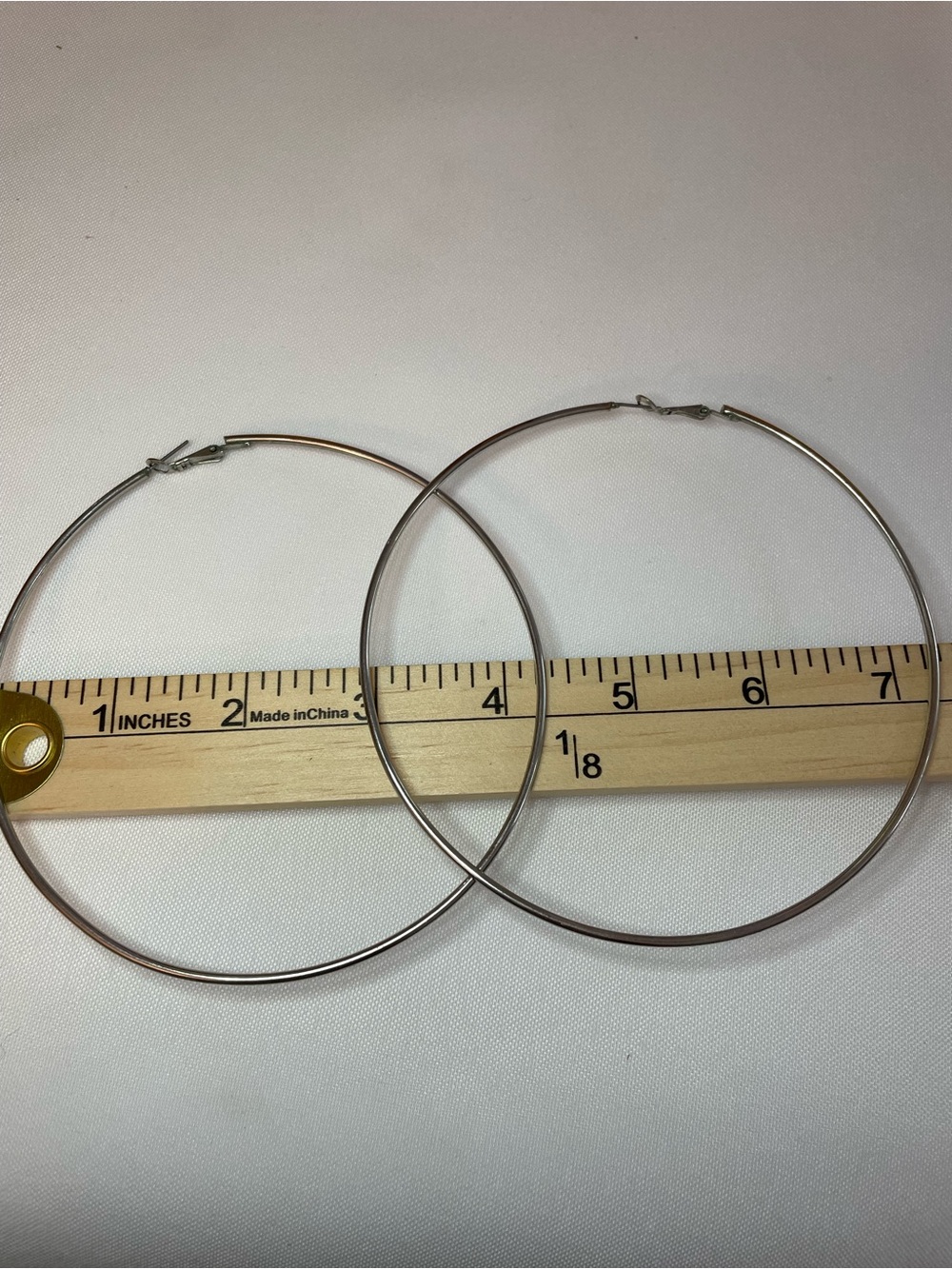 🔥 Extra-Large Silver-Tone Hoop Earrings – Approx. 4.5” Statement Hoops